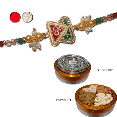 "RAKHIS -AD 4280 A (Single Rakhi),  Millionaire Dry Fruit Box - Code DFB9000 - Click here to View more details about this Product